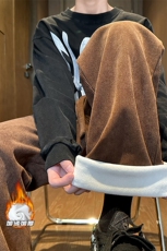 2025冬季新款内景大码加绒灯芯绒直筒裤M-5XHK23816-特P35，男装休闲裤，电商A022