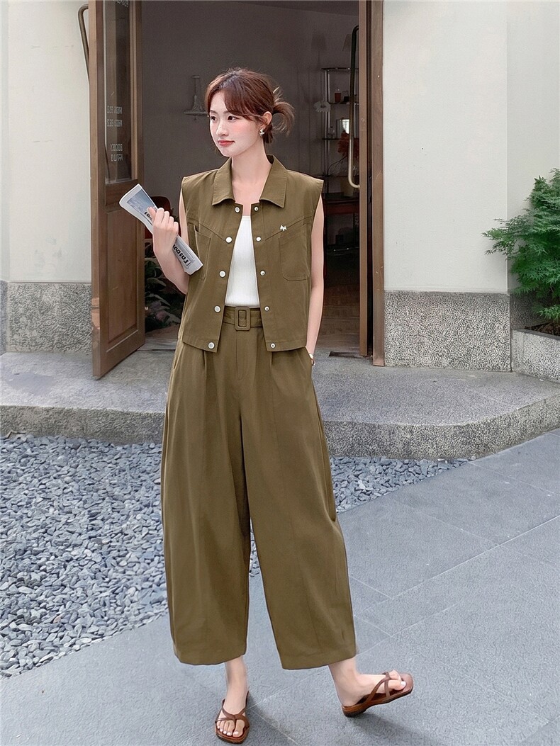 2026年夏季宽松型两件套时尚潮流轻薄,女装套装/套裙,秀美人生