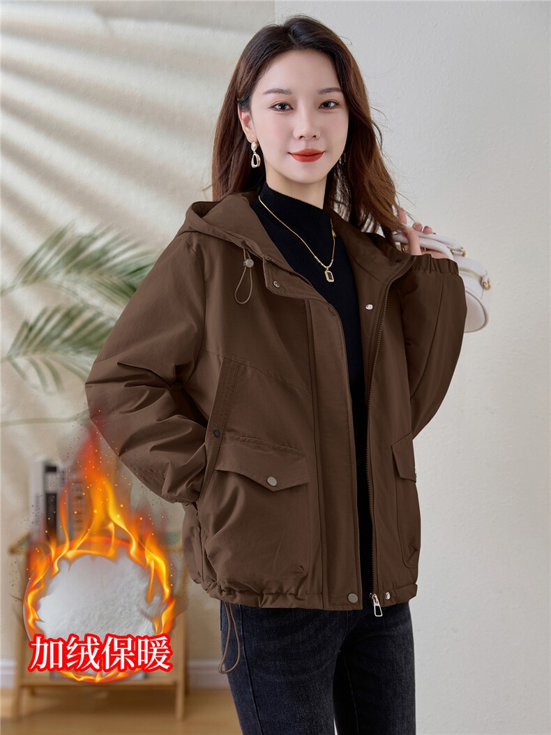 现货！现货！加绒加厚派克服2025冬季女装新款宽松休闲连帽棉服,女装棉衣/棉服,以桐