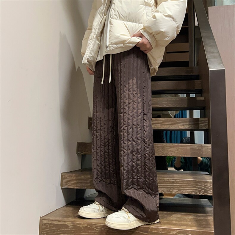 01秋冬季竖条纹夹棉加厚棉裤潮阔腿裤XZ211-1-K2377-P65，男装棉裤，星座211-1