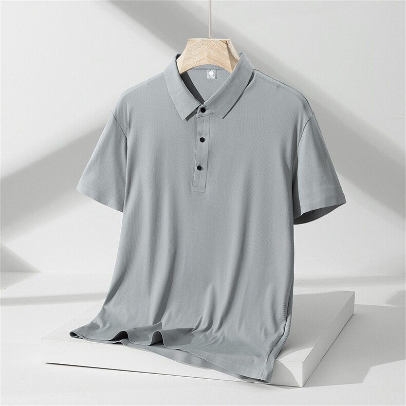 冰丝短袖t恤男夏装爸爸衣服中年人夏季户外运动冰丝速干polo衫图片