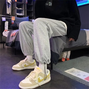 运动卫裤男秋冬季束脚裤宽松加绒直筒休闲裤子NB211-P28 加绒p35图片