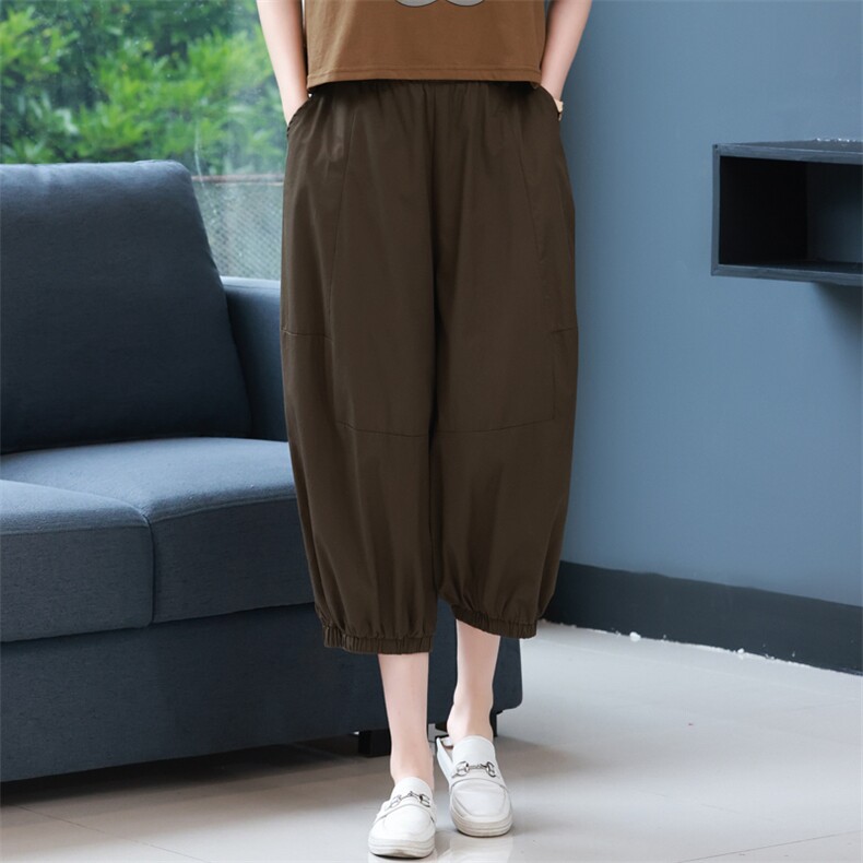 2026年夏装新款休闲百塔七分裤宽松大码灯笼裤，女装休闲裤，简韵佳