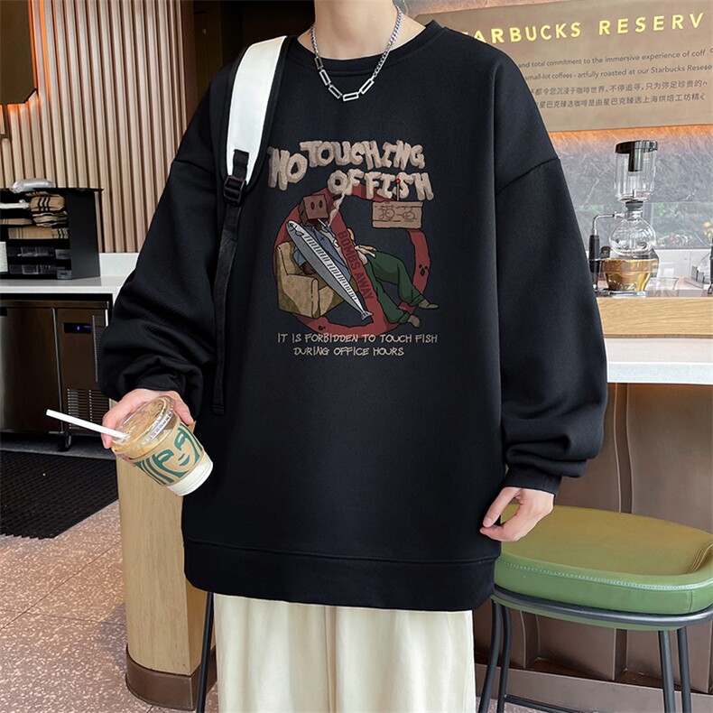 已注册得物直播抖音高品质宽松重磅菠萝格圆领男卫衣W2009P45,男装卫衣,电商C408(原B339-1)