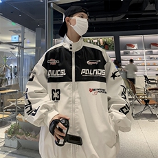 2023赛车服外套秋季棒球服潮牌痞帅PU皮夹克机车服W7886-P70，男装夹克，星座512-4
