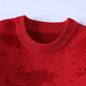 M6351-TP58新年战袍情侣装秋冬季搭毛衣红色本命马年衣服拜年服图片