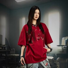 小众设计感贴布拼接短袖T恤夏季美式高街原创潮牌痞帅半袖体恤，男装T恤，星座506A