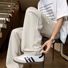 新款宽松休闲裤男韩版潮流百搭裤坠感阔腿拖地长裤K0458-P35，男装休闲裤，星座308B-2