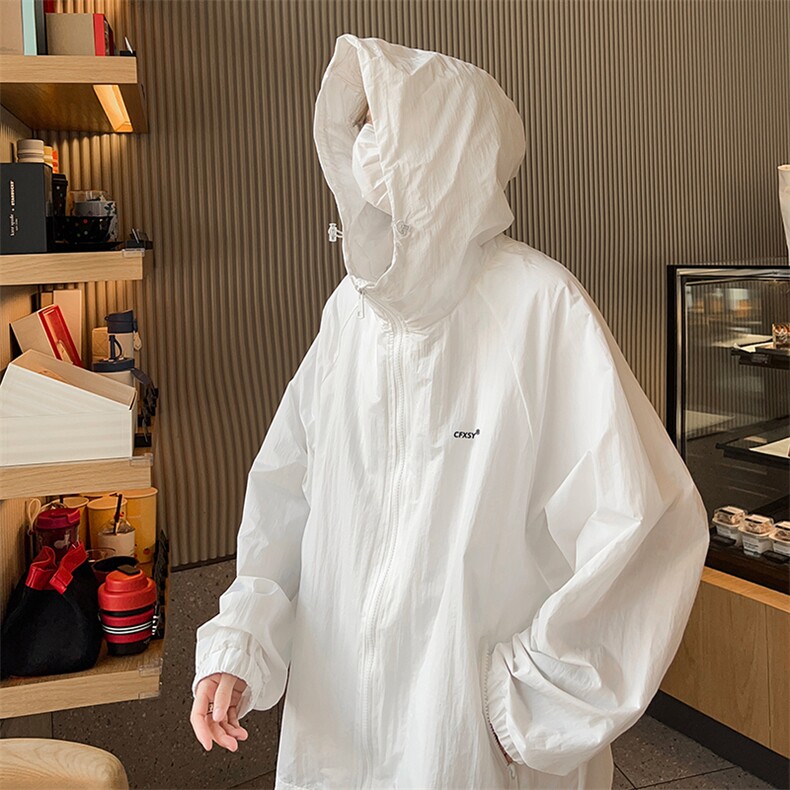 夏季薄款防晒衣男韩版潮流连帽字母2024新款ins宽松外套W4899-P39，男装防晒衣，星座412-2