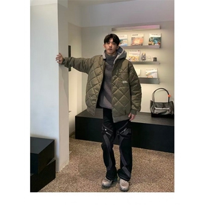学院风时尚百搭棉服外套男女冬季新款撞色拼接潮流加厚保暖棉衣图片