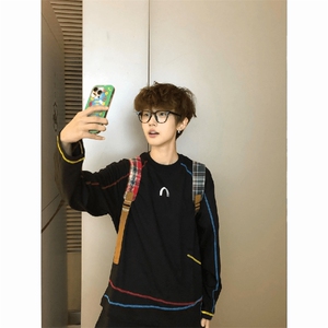 美式高街解构工艺速干长袖T恤衫男女款防晒上衣户外运动骑行服潮图片