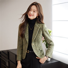2025新款秋装气质修身含羊毛西装外套小个子上衣女，女装短外套，时尚风爆