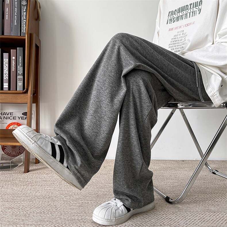 8XL-M特大码糯米裤男垂感直筒宽松休闲羊绒裤子K995P55控78,男装休闲裤,电商D206-1
