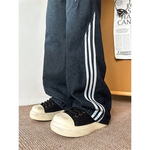 【场景图】903-AK96- 特P55【89】 S -3XL 条纹牛仔裤！2图片