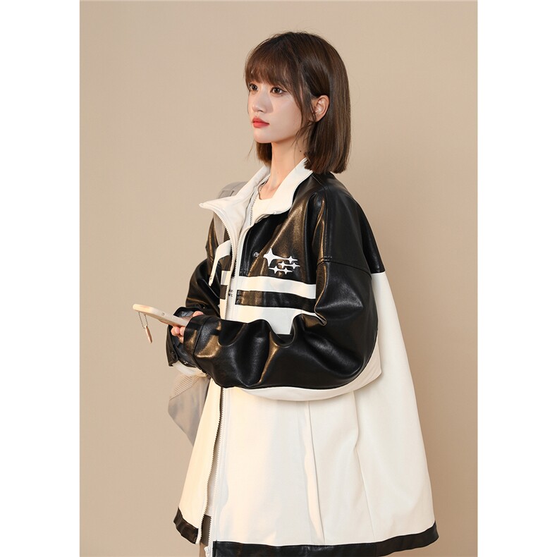 2025秋季新款个性潮流美式机车服皮衣外套JK514/P108控148-100涤,男装皮衣,电商A148-1