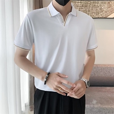 轻熟风夏季薄款POLO衫韩版修身短袖T恤男士撞色翻领体恤衫T549，男装T恤，星座1116A-2（原606A-1）