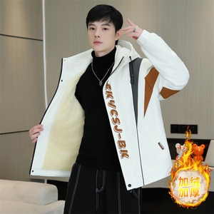 秋冬男式加绒加厚夹克男时尚潮流加厚棉衣男外套MY1685-P73图片