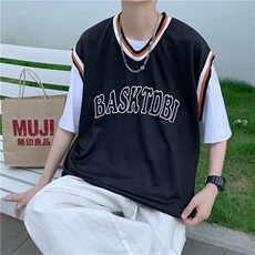 篮球运动背心男夏ins情侣装坎肩马甲宽松2021无袖T恤男T578-P22，男装T恤，星座512-2