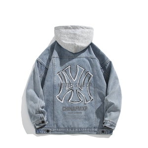 现货连帽牛仔棉服男士冬季加厚保暖羊羔毛棉衣棉袄子MY2227-P110图片