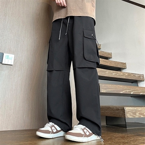 春夏季新款美式休闲工装裤男潮流宽松直筒拖地阔腿裤子KZ005-P38图片