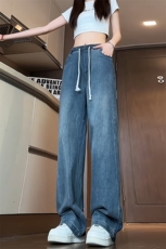 特批P38无差价夏秋衔接抖音品质牛仔裤男中性水洗拖地长裤N9087B，男装牛仔裤，电商A001-1