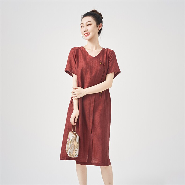 #高质莱赛尔#小个子气质中年妈妈夏装洋气遮肚子大码宽松裙子,女装连衣裙,鑫鑫格