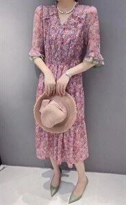 夏季新款，碎花连衣裙图片