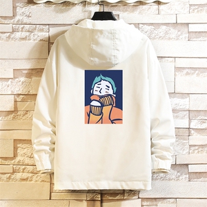 JK65042-P45 连帽夹克男大码胖子棒球服上衣外套 砖墙挂拍图片