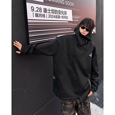 美式重磅卫衣女秋季不规则连帽衫外套不规则拉链长袖上衣WG121，女装短外套，星座1116A-1（原606A）