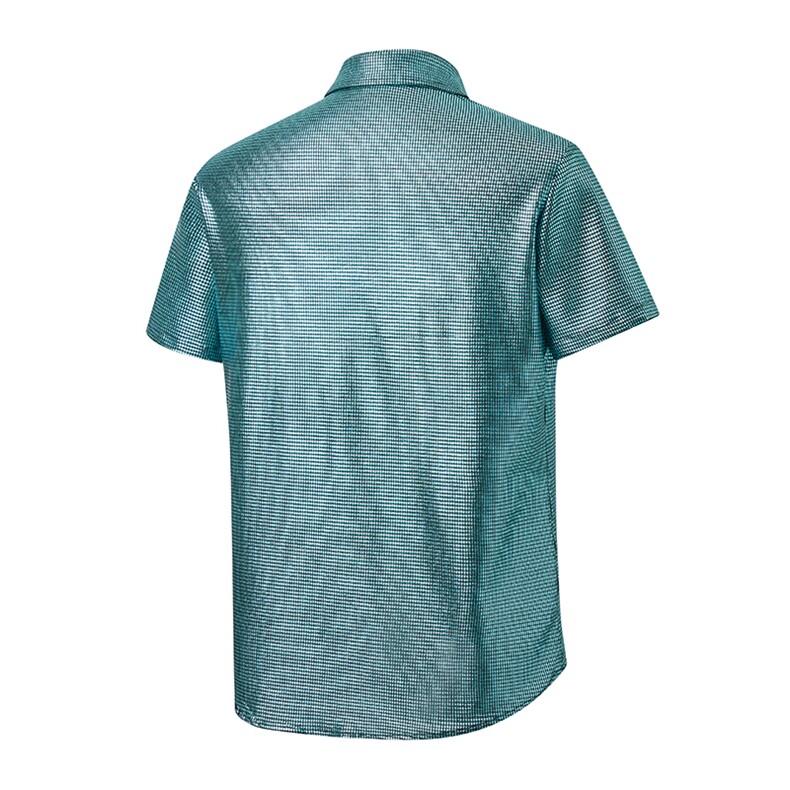 春夏季休闲个性烫金亮片短袖衬衫XZ402-2-CS75批35（S-XXL）,男装T恤,星座402-2