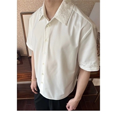 短袖黑色美式轻奢气质感衬衫男新款夏季高级感百搭衬衣TA6718，男装T恤，星座1116A（原606A-3）