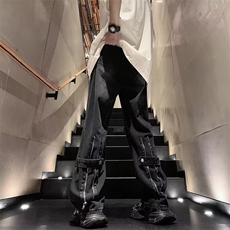 牛仔裤男款春秋季2024美式高街痞帅宽松潮牌阔腿直筒裤子N306-P45，男装牛仔裤，星座308B-1