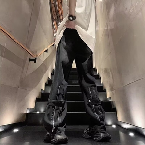 牛仔裤男款春秋季2024美式高街痞帅宽松潮牌阔腿直筒裤子N306-P45图片