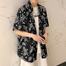 特P29控58夏季冰丝港风男宽松版扎染短袖衬衫CS10，男装衬衫，电商B370