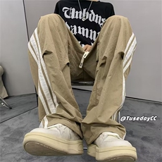美式裤脚拉链运动裤男秋季高级感直筒裤子潮牌垂感休闲，男装休闲裤，星座218-1（原230）