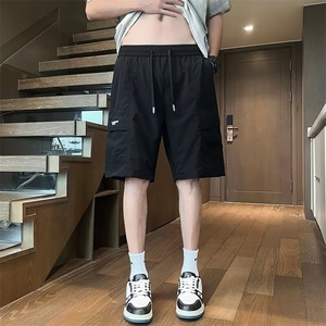 工装短裤男士韩版潮流字母刺绣高街帅2024夏季ins五分K5556-P32图片