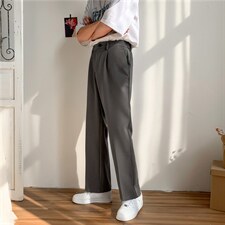 夏季ins垂坠感小西裤男潮流宽松学生直筒阔腿休闲九分裤X210-P35，男装西裤，星座1008