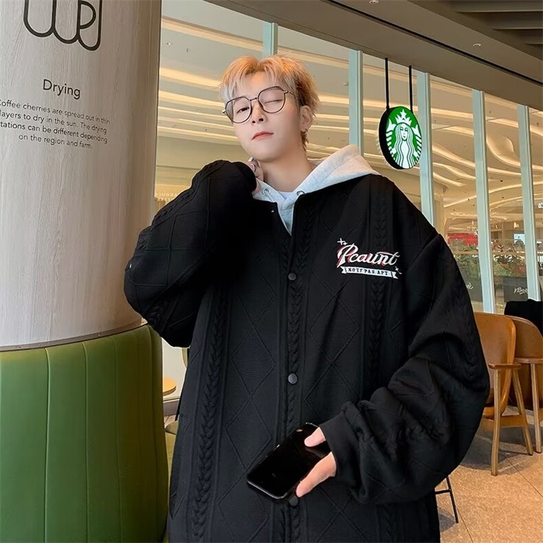 美式复古高街夹克男2024年春秋季新款潮牌宽松棒球服外套，男装夹克，星座716-4