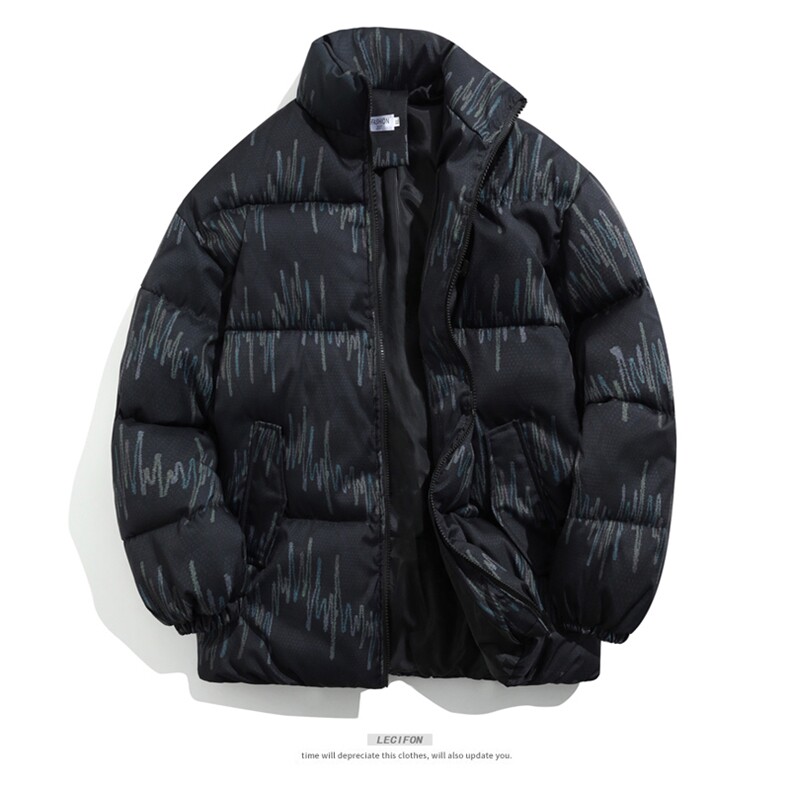 棉服男女七彩线印花棉衣立领面包服棉袄加厚外套3359-P70控108,男装棉衣,星座207