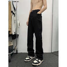 24年微喇牛仔裤男款春秋宽松直筒美式高街vibe潮牌痞帅裤子K70822，男装牛仔裤，星座601-2