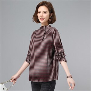 彩条打底衫,女装大码女装,奕阳依阁