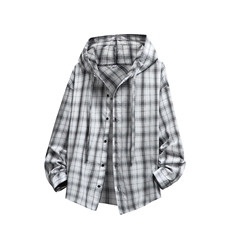 格子防晒衬衫，抖音得物现货，可送样，A061-AF01171-特P20-白底，男装防晒衣，电商A061