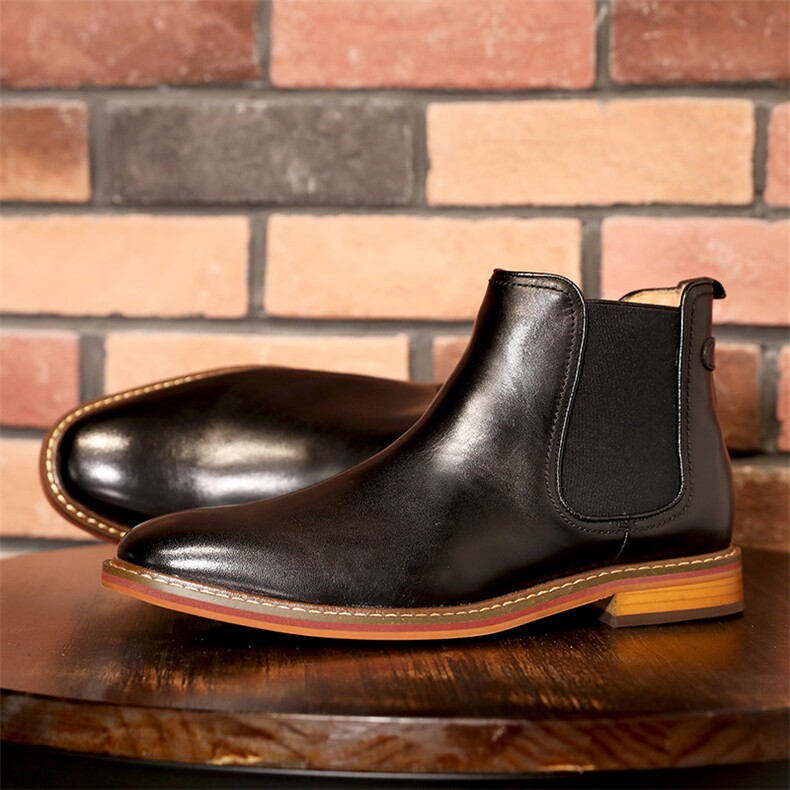 马丁靴男英伦风皮靴高帮皮鞋复古靴子男牛皮靴工装靴短靴潮，男鞋靴子，钱塘6003（原4033）