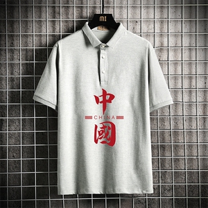 PL57198-P35 翻领短袖polo衫男大码胖子半袖t恤男有领保罗衫 网格图片