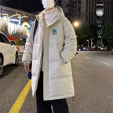 港风夜景标白鸭绒中长款休闲连帽羽绒服A247-YR1872P285控368，男装羽绒服，电商A247
