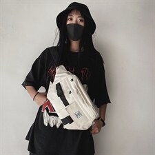 0542胸包休闲个性斜挎包新款嘻哈腰包男潮牌帆布大容量单肩包，鞋类箱包男包，星座510A-2