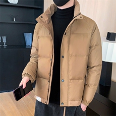 港风时尚拼色拉链口袋羽绒服男2024秋季新款休闲宽松立领羽绒服，男装羽绒服，电商A409-1