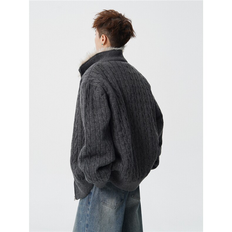 现货高品质可供得物座山雕立领针织毛衣外套310A-2ZSD2506P198,男装针织衫/毛衣,星座310A-2