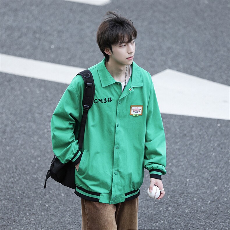 2022复古简约翻领夹克男女街头宽松百搭潮流休闲外套W5347-P48,男装夹克,星座512-2