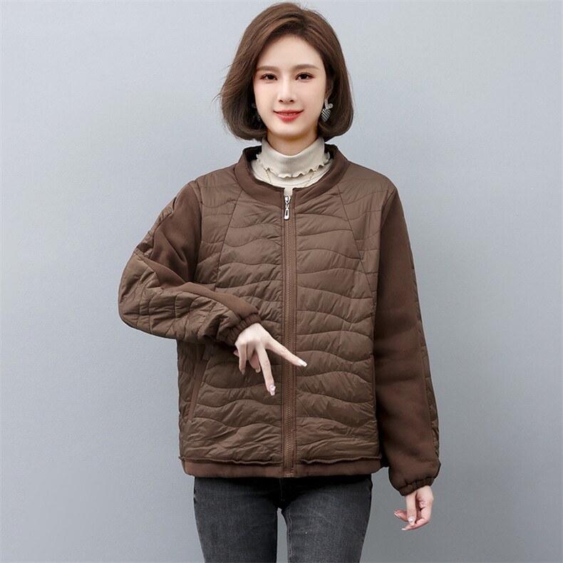 短款外套女2022新款冬季夹棉夹克秋冬薄款时尚棉衣棉服图片